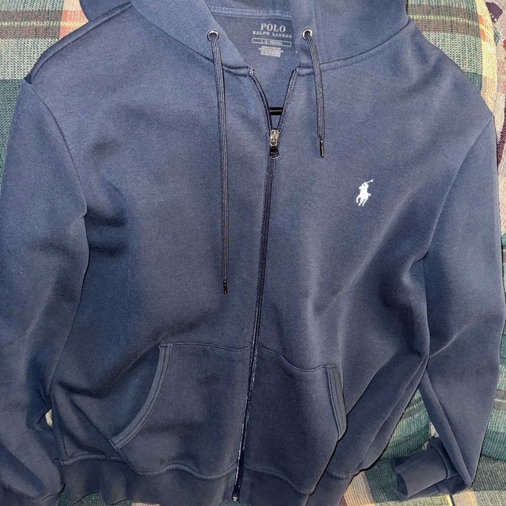 Polo by Ralph Lauren Men's Blue Zip-Up Hoodie